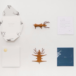 PLEASANT |桜Kuailuギフトカード鹿カードブロッサム（ピンク） - 革の牛革鹿の装飾次元のギフトカード 4枚目の画像