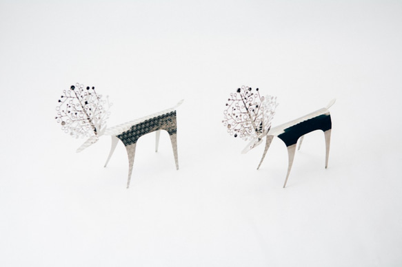 PLEASANT |ステンレス鋼Kuailuギフトカードディアカードステンレススチール - ステンレス製3次元鹿の装飾品ギフトカ 2枚目の画像