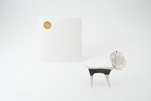 PLEASANT |ステンレス鋼Kuailuギフトカードディアカードステンレススチール - ステンレス製3次元鹿の装飾品ギフトカ 3枚目の画像