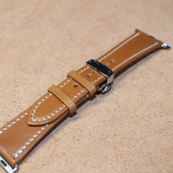Apple Watch（アップルウォッチ）44（42）㎜用ベルト.40（38）㎜サイズも製作可、サドルレザー、キャメル 5枚目の画像