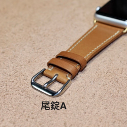 Apple Watch（アップルウォッチ）44（42）㎜用ベルト.40（38）㎜サイズも製作可、サドルレザー、キャメル 6枚目の画像