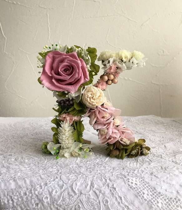 プリザーブドフラワー イニシャルオブジェ画像参考ページ