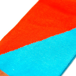 ソックス - ガールズソックス - シンプルソックス - 青とオレンジ色の靴下 6枚目の画像