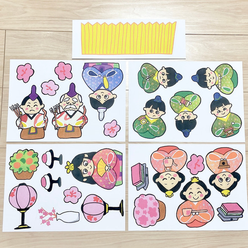 画用紙印刷】うれしいひなまつり保育教材大人気22枚知育玩具保育園