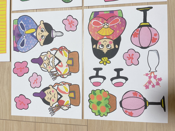 【画用紙印刷】うれしいひなまつり保育教材大人気22枚知育玩具保育園幼稚園壁面飾りカードシアター素材 5枚目の画像
