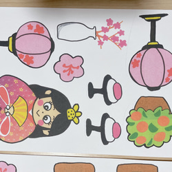 【画用紙印刷】うれしいひなまつり保育教材大人気22枚知育玩具保育園幼稚園壁面飾りカードシアター素材 6枚目の画像