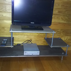 アイアン脚のコーナーテレビ台（3段）W130cm分（受注生産品
