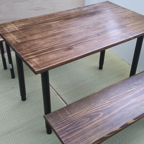 □新品□楠 一枚板 ダイニングテーブル アイアン家具 インダストリアル