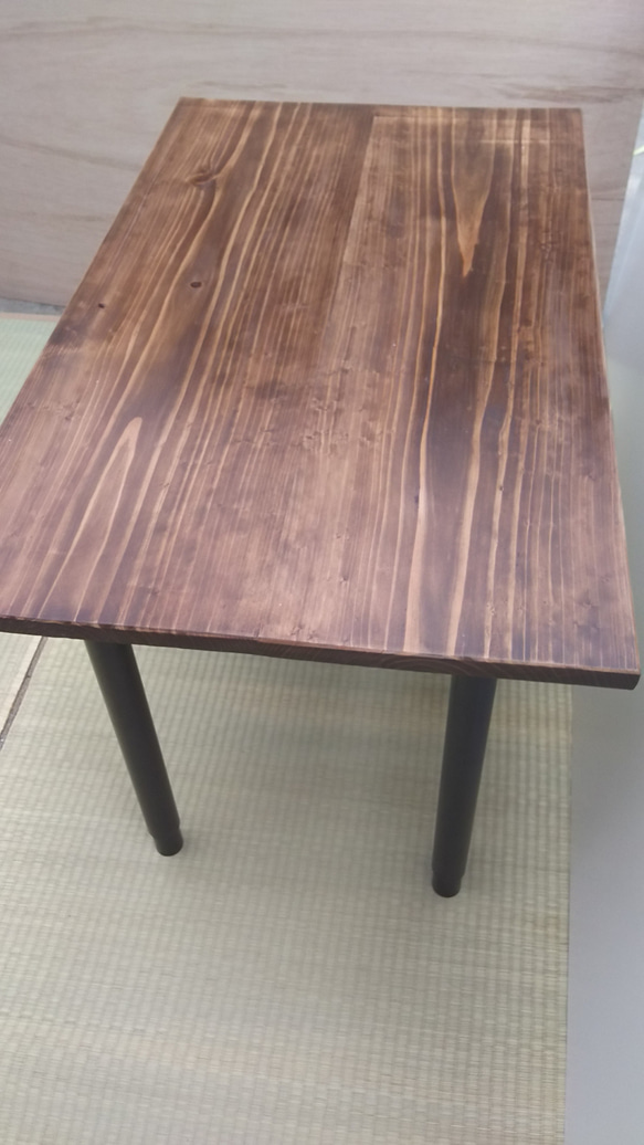 インダストリアル風 テーブル ウォールナット アイアン 3枚目の画像