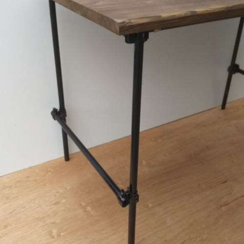 インダストリアル風 テーブル ウォールナット 鉄パイプ 四脚  