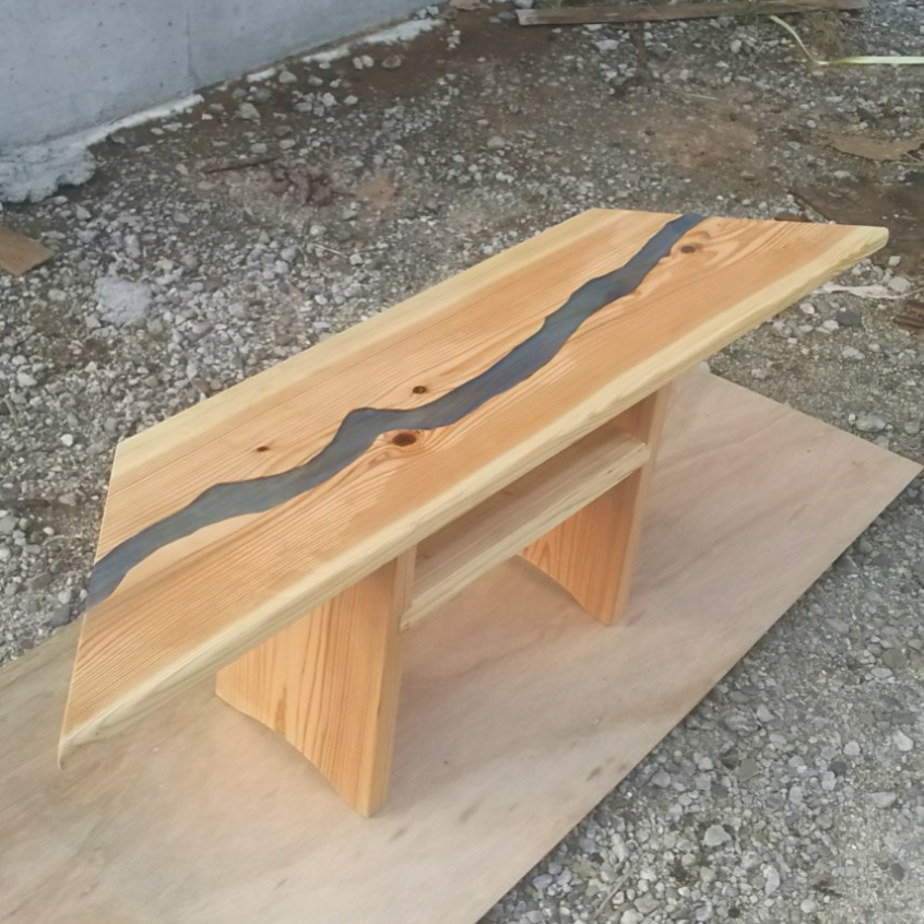 テレビ台 リバーテーブル レジン 一枚板 コーナーラック