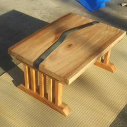 ウッドリバーテーブル リバーテーブル エポキシ樹脂 楠木 1枚目の画像