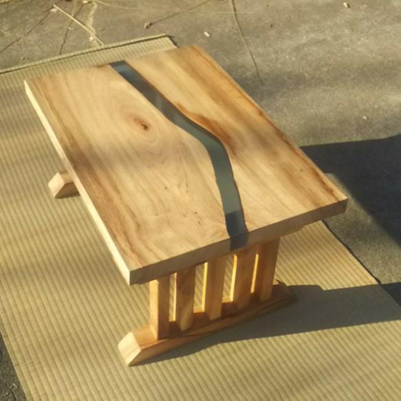ウッドリバーテーブル リバーテーブル エポキシ樹脂 楠木 3枚目の画像