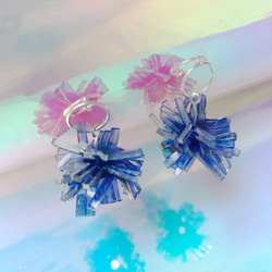 暗礦藍 水晶珊瑚 純銀耳環 第1張的照片