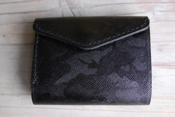 [送料無料]　手縫いの小さな財布　 マイクロウォレットC-NV 2枚目の画像