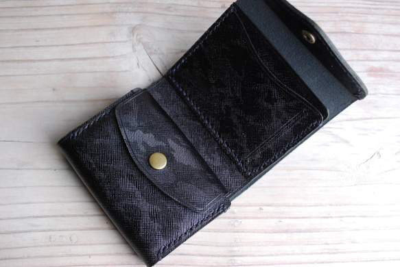 [送料無料]　手縫いの小さな財布　 マイクロウォレットC-NV 3枚目の画像
