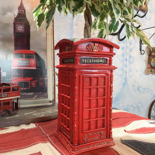 Á）UK ロンドン/ 電話ボックス Style/ ディスプレイ プランター