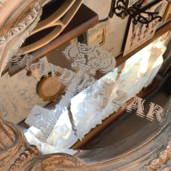 アンティークな部屋/ ウォールミラー（女優ミラー）/silver & ivory シャビーシック （壁掛け鏡）⑤ 4枚目の画像
