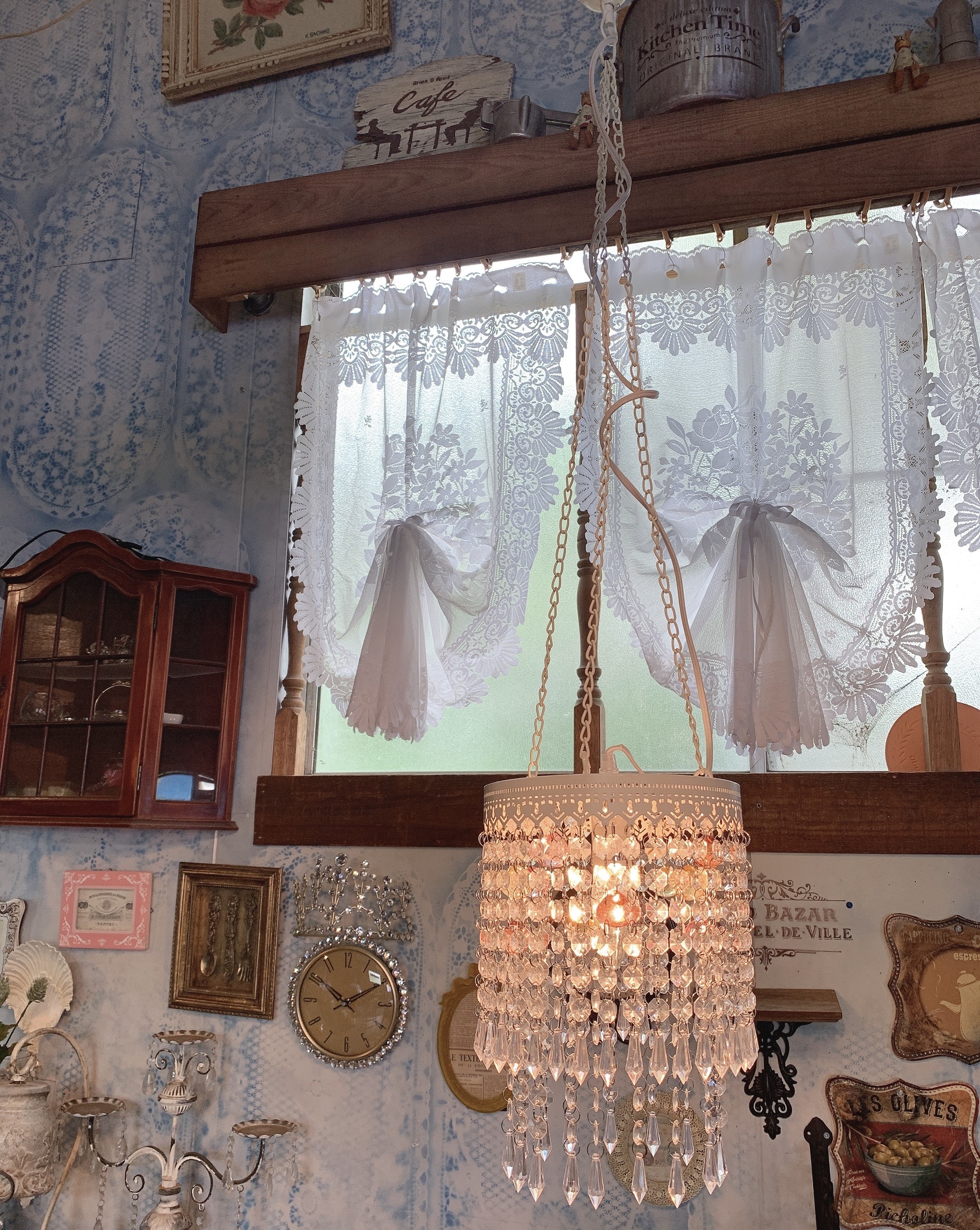 Antique style /  アクリルビーズ ペンダントライト/cream シーリングライト