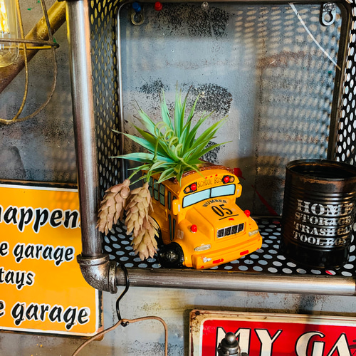 アメリカン スクールバス ディスプレイプランター ③ 小物入れ インテリア小物 アメリカン スクールバス/ ディスプレイプランター(フェイク