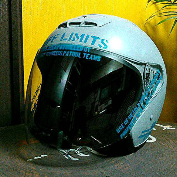 s*u様 ジェットヘル　カスタムペイント カスタムペイント工程 ジェットヘルメット【艶消しスピニング