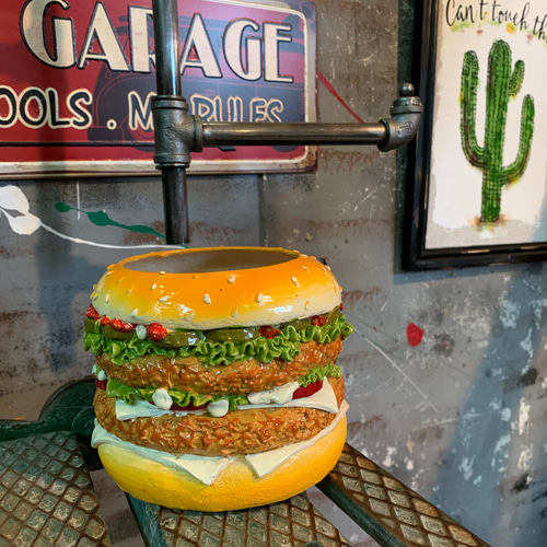 アメリカンダイナー/ ハンバーガー オーナメント/ プランター