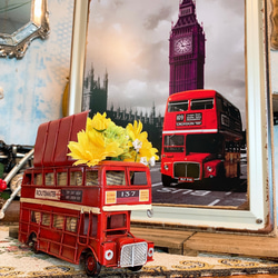 イギリス UK Style/  アンティーク ボード & ロンドンバス/  フライヤートレー（ディスプレイ プランター） 5枚目の画像