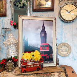 イギリス UK Style/  アンティーク ボード & ロンドンバス/  フライヤートレー（ディスプレイ プランター） 10枚目の画像