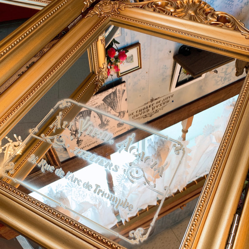 アンティークな部屋/ 折畳み式 三面鏡 （ホワイト） 逆立つ シャビー  