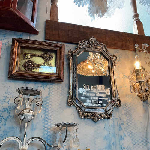 \"シャビーシック\" ウォールアートミラー シャビーウォールミラー 高さ119 | ミラー,壁掛けミラー |インテリア