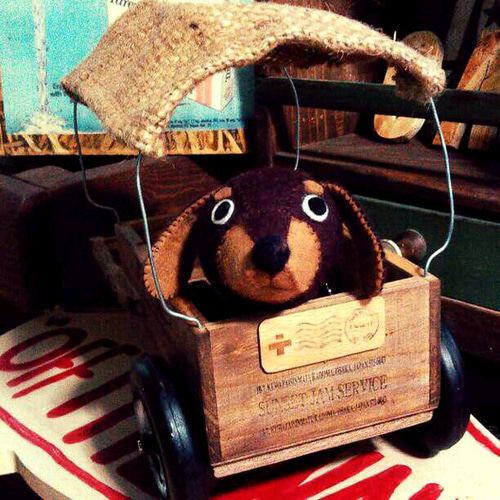 昭和レトロstyle/ Vintage Cart /リヤカー 小物入れ/多肉植物 