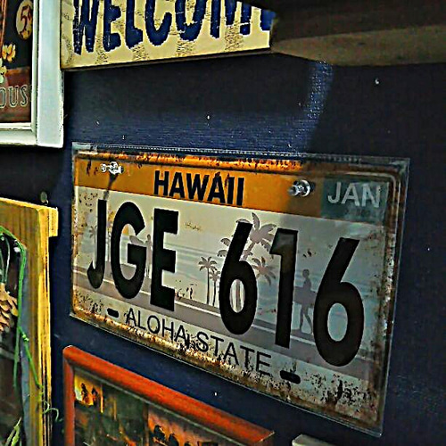 アメリカン雑貨/ HAWAIIナンバープレート/ レプリカ #ハワイ #アロハ