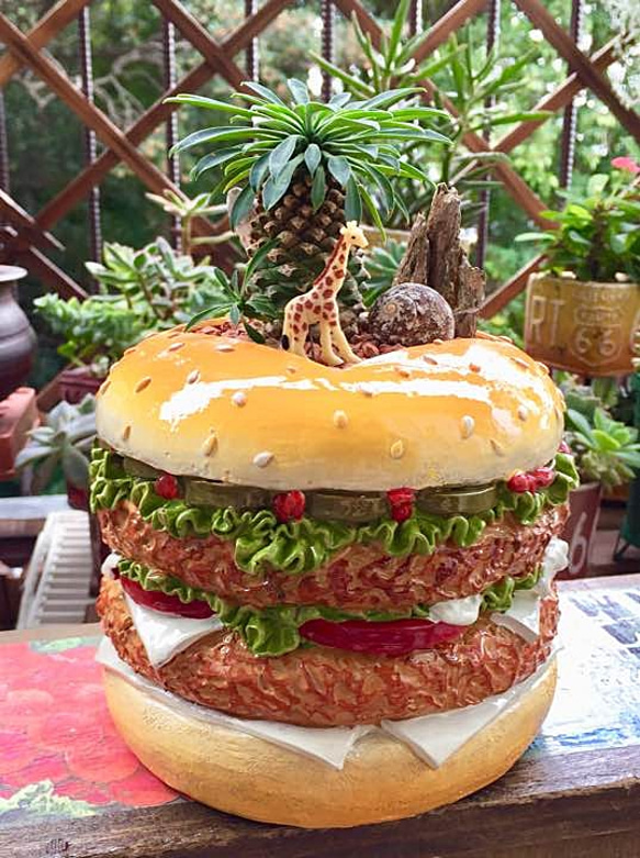 アメリカン雑貨/ ハンバーガー（小物入れ） BURGERSプランター/ #店舗