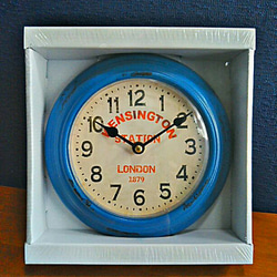 アンティークStyle/ シャビー ブルー/ ウォールクロック/ #LONDON #壁掛け時計 #ラウンドクロック 1枚目の画像