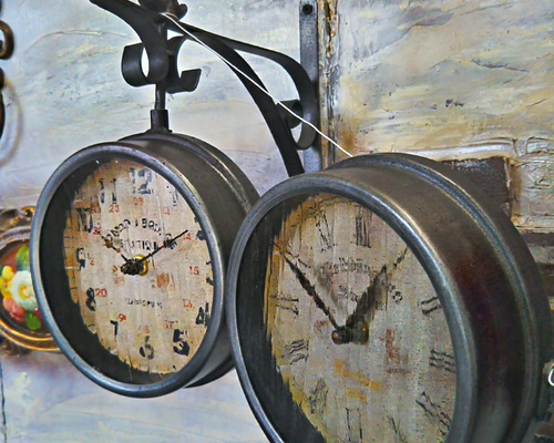 フレンチ アンティークstyle/ 壁掛け 両面時計（Mサイズ