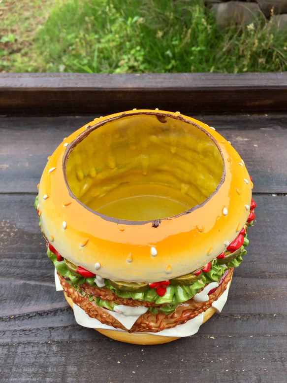 アメリカン雑貨/ ハンバーガー（小物入れ） BURGERSプランター/ #店舗什器 #インテリア #アンティーク 3枚目の画像