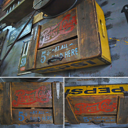 アメリカンヴィンテージ/
《PEPSI》 ペプシコーラ/
ウォールシェルフ（横型）
飾り棚 ウッドボックス/
#店舗什器 4枚目の画像