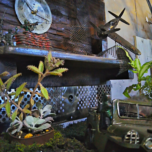 U.S.ARMY Style/ 3ポット式 ジオラマ/ ディスプレイ クロック  