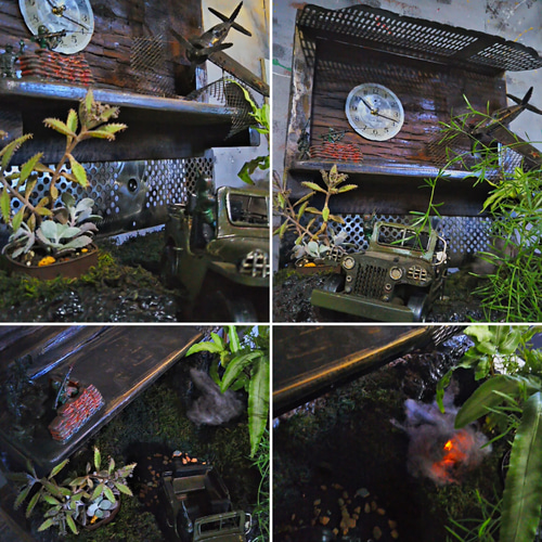 U.S.ARMY Style/ 3ポット式 ジオラマ/ ディスプレイ クロック  