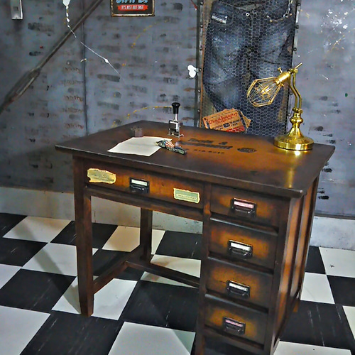 AMERICAN VINTAGE タイプライター付き ウッドデスク 3drawer デスク