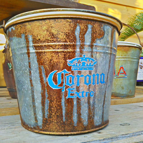 コロナビール非売品ノベルティブリキ缶BEERバケツBBQプランターCORONA冷 コロナビール非売品ノベルティブリキ缶BEERバケツBBQプランター