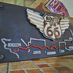 アメリカン/ デコレーション Item/  ROUTE66 ウォールデコ/ #ルート66 #壁掛け #カリフォルニア 3枚目の画像