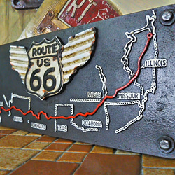 アメリカン/ デコレーション Item/  ROUTE66 ウォールデコ/ #ルート66 #壁掛け #カリフォルニア 4枚目の画像