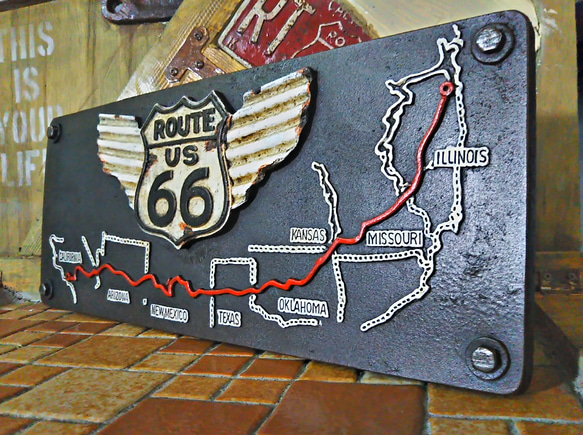 アメリカン/ デコレーション Item/  ROUTE66 ウォールデコ/ #ルート66 #壁掛け #カリフォルニア 4枚目の画像