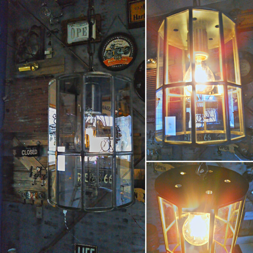 ヴィンテージ グラス シェイド/ シリンダー型/ シーリングライト  