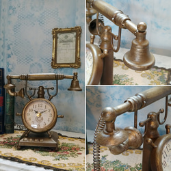 ✢fome九十九里ヤード✢ Antique商材/ レトロディスプレイクロック（1） 《Telephone Clock》　 2枚目の画像