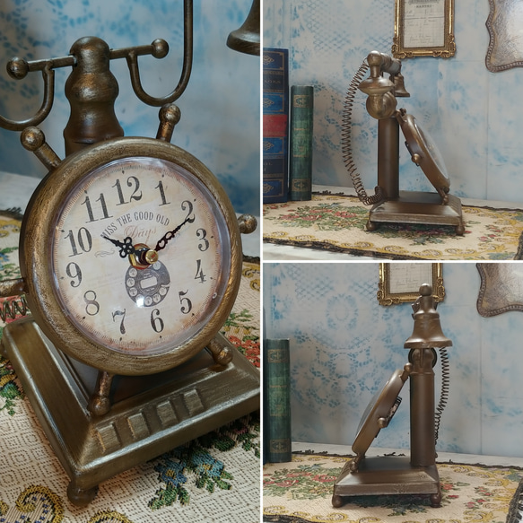 ✢fome九十九里ヤード✢ Antique商材/ レトロディスプレイクロック（1） 《Telephone Clock》　 3枚目の画像