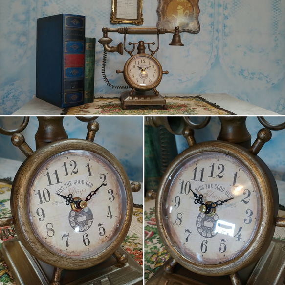 ✢fome九十九里ヤード✢ Antique商材/ レトロディスプレイクロック（1） 《Telephone Clock》　 4枚目の画像