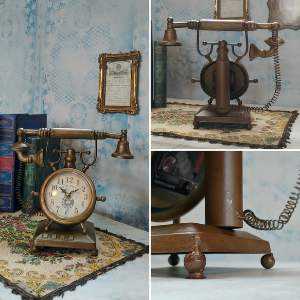 ✢fome九十九里ヤード✢ Antique商材/ レトロディスプレイクロック（1） 《Telephone Clock》　 5枚目の画像