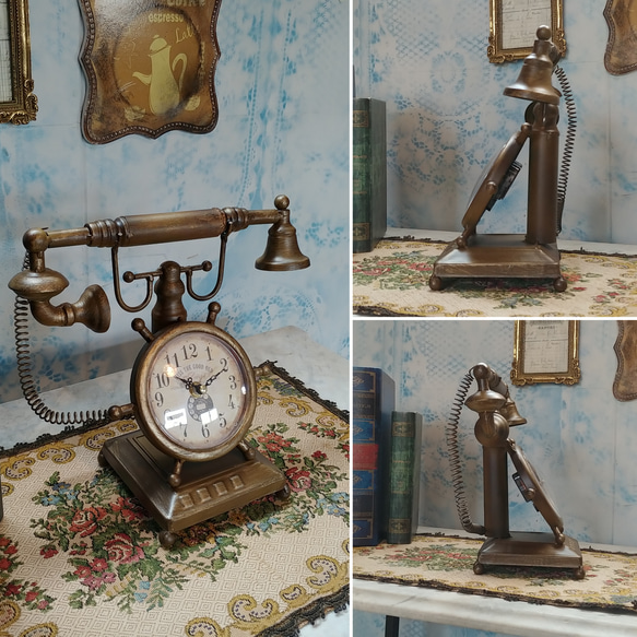 ✢fome九十九里ヤード✢ Antique商材/ レトロディスプレイクロック（2） 《Telephone Clock》　 3枚目の画像